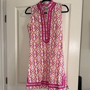Carvalho Couture Pink and Orange Geometric Dress